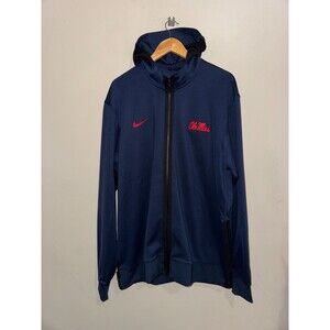 Nike NCAA Ole Miss Rebels Basketball Team Issue PE On-Court Warm-Up Hoodie XL-T